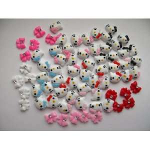 Nail Art 3d 70 Pieces Hello Kitty Head & Bow for Nails, Cellphones 1 