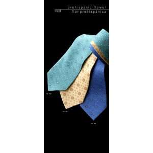  Silk Tie Prehispanic Flowers in Blue 
