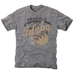 Idaho Vandals Hoop Tri Blend T Shirt   Ash  Sports 