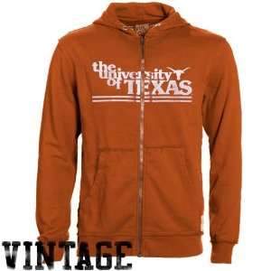 Original Retro Brand Texas Longhorns Focal Orange Raw Edge Full Zip 