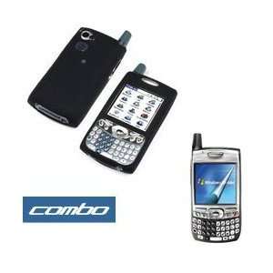  Palm Treo 700w Silicone Skin Case (Black) with Screen 