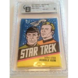  1976 Star Trek Unopened Wax Pack GAI Graded 8 NM MT 