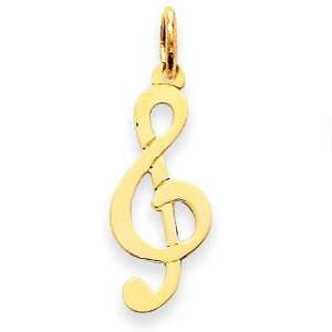  Treble Clef Charm in 14k Yellow Gold Jewelry