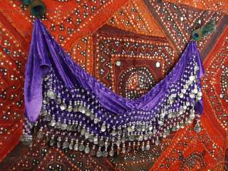 Velvet Tribal Belly Dance Costume Hip Scarf Belt Skirt  