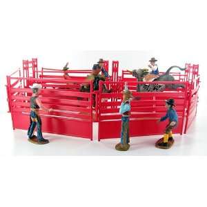   Deluxe Playset   Bullriders, Clowns, Red / Blue Fence Toys & Games