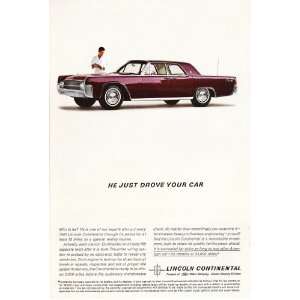  1961 Ad Lincoln Continental Red Original Antique Car Ad 