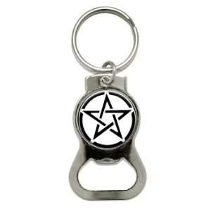  Pentagram   Wicca Witch   Bottle Cap Opener Keychain Ring 