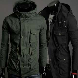 New Mens Jacket Trench Coat Fashion Blazer 2 Color  