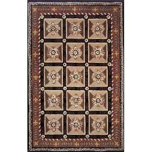   Black Boxes Flowers Transitional 8 x 11 Rug (MA 01)