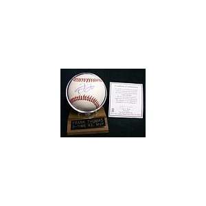 Frank Thomas Autographed Baseball with Display (Scoreboard)  