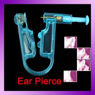   Asepsis Golden Rhinestone Ear Stud Piercing Gun Pierce Kit Disposable