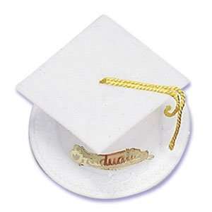  Graduation Cap Cake Topper   White 