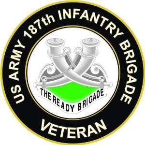 US Army Veteran 187th Infantry Brigade Unit Crest Decal Sticker 3.8 6 