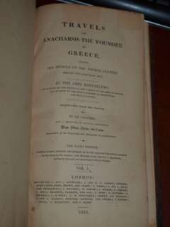 Travels ANACHARIS In GREECE 1825 Edition LEATHER BOUND  