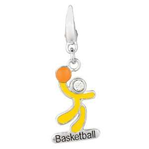   Sterling silver and Enamel OLYMPIC BASKETBALL (Charm) Jewelry