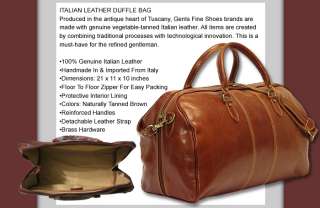 ITALIAN LEATHER DUFFLE DUFFEL TRAVEL BAG BROWN LUGGAGE MADE IN ITALY 