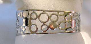 Women’s Stainless Steel Open Cuff Bracelet W/ Circles  