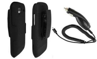Belt Clip Holster Shell Case+Stand+Car Charger for HTC Sensation 4G 