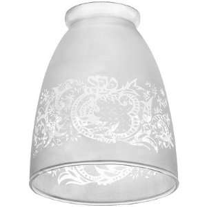  Shade Fitter. Decorative Pattern Glass Shade with 2 1/4 Fitter 