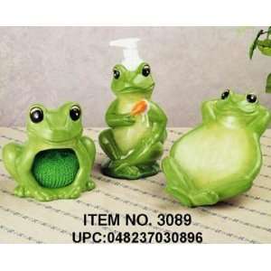 Green Frog Ceramic 4 Piece Kitchen Countertop Set  Kitchen 