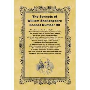   A4 Size Parchment Poster Shakespeare Sonnet Number 90
