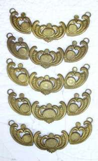 Antique ART DECO French BRASS Ormolu Floral SWAG 5 AVAL  