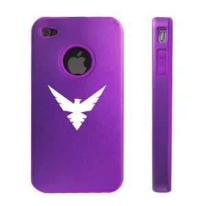   iPhone 4 4S 4G Purple D218 Aluminum & Silicone Case Phoenix Eagle Bird