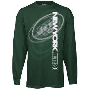 Reebok New York Jets Step Back Long Sleeve T Shirt   Green (Small 