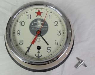 Soviet Russian Navy Marine Mechanical Submarine Clock B CCCP with Key 