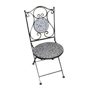  TERRAPIN Black and White Folding Mosaic Bistro Chair Sold 