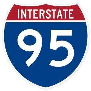 Interstate 95 Route car bumper sticker 4 x 4