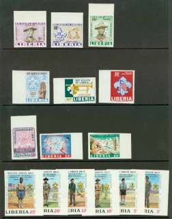 Liberia 1961 71 Scouts imperf sets & SSs  