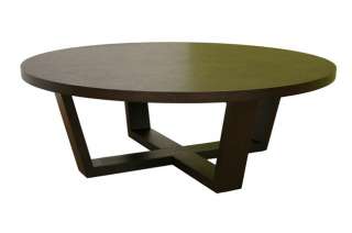 Tilly Modern Large Round Black Oak Coffee Table Wenge Baxton Studios 