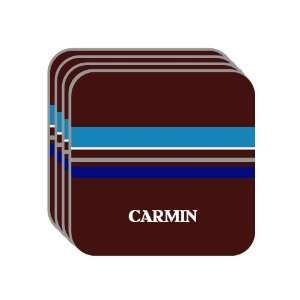 Personal Name Gift   CARMIN Set of 4 Mini Mousepad Coasters (blue 