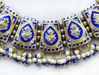 Travel Jewelry. Handcrafted, Blue, Lakh Necklace & Earrings. From 