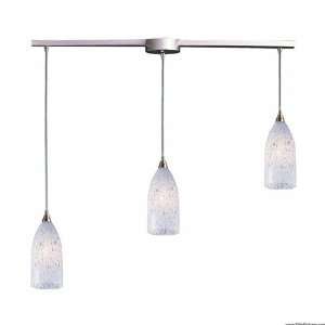  3 Light Pendant In Satin Nickel And Snow White Glass