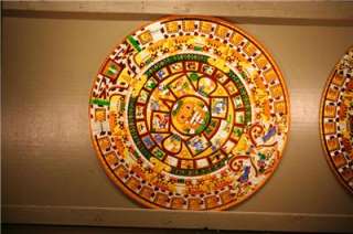 Large Glass Carving of Aztec Calendar  