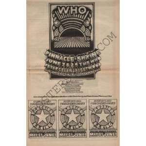  The Who Fleetwood Mac Concert Ad Poster 70 Hammersveld 