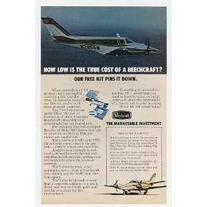  1974 Beechcraft Duke B60 Airplane Print Ad (21983)