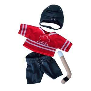  Canada Hockey w/Helmet & Stick Outfit Teddy Bear Clothes 