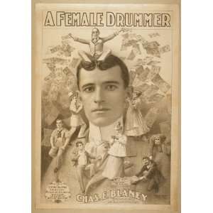  Poster A female drummer 1898