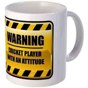 Warning Cricket Player Funny Mug by   Kitchen 