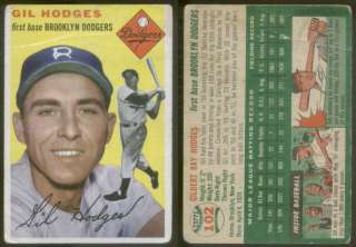 5453) 1954 Topps 102 Gil Hodges Dodgers GD  