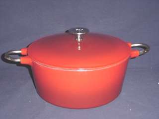 Tim Love Collection 6Qt Round Dutch Oven, Red   New  