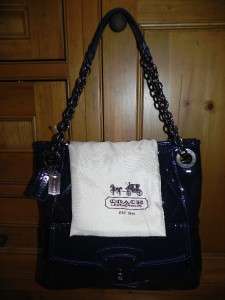 COACH Poppy Slim Tote Patent Leather Quilted COBALT BLUE 18673 like 