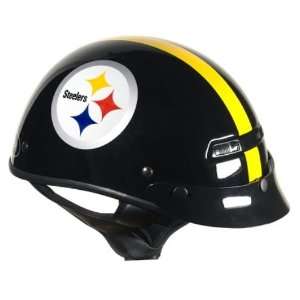 Brogies Bikewear NFL Pittsburgh Steelers Motorcycle Half Helmet (Black 