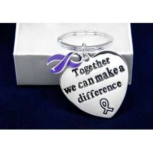  Purple Ribbon Key Chain  Together We Can Make A Difference 