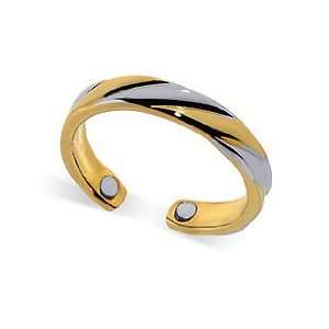    New Two Tone Polished Finish 4mm Magnetic Toerings Jewelry