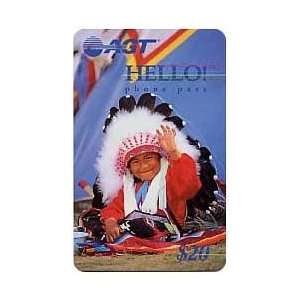   Card $20. Hello Native Child With Full Headdress 