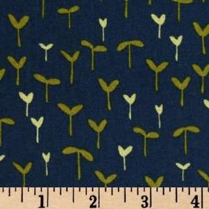   Garden Seedlings Navy Blue Fabric By The Yard Arts, Crafts & Sewing